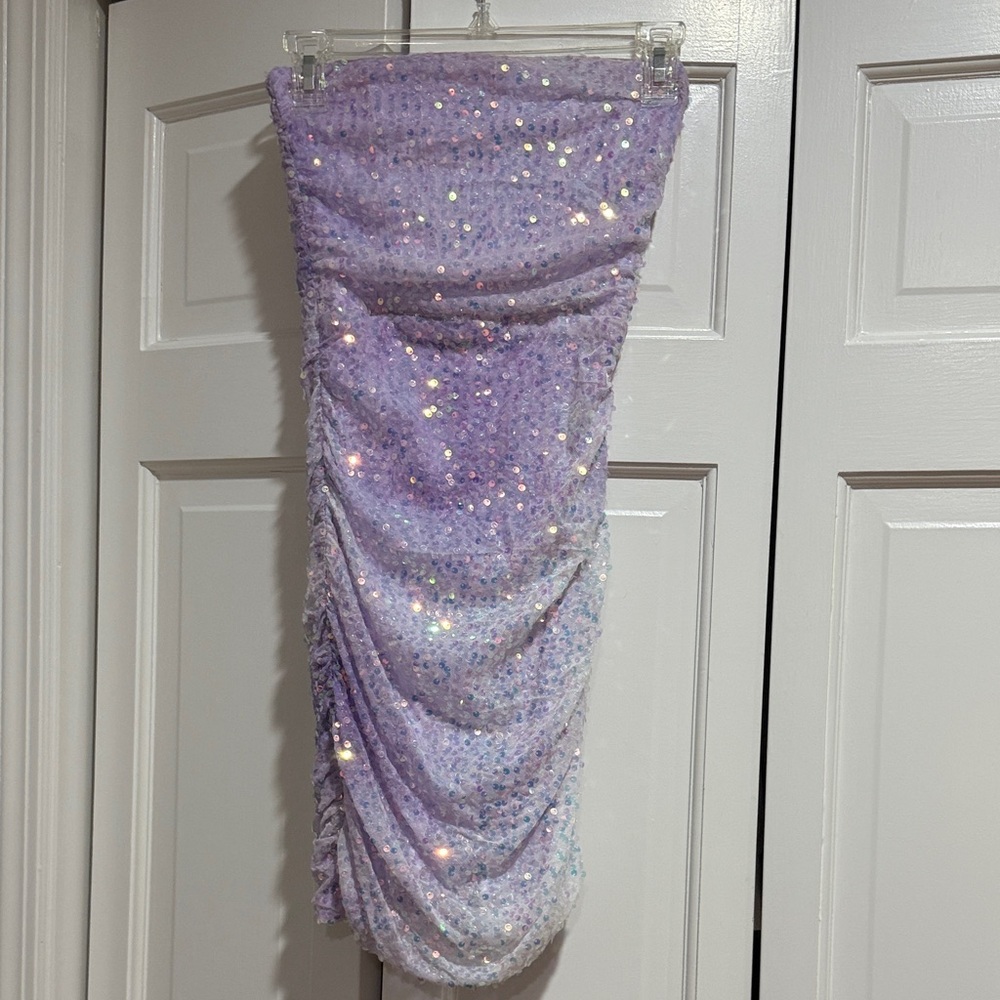 Windsor Strapless Sequin Dress in Lavender